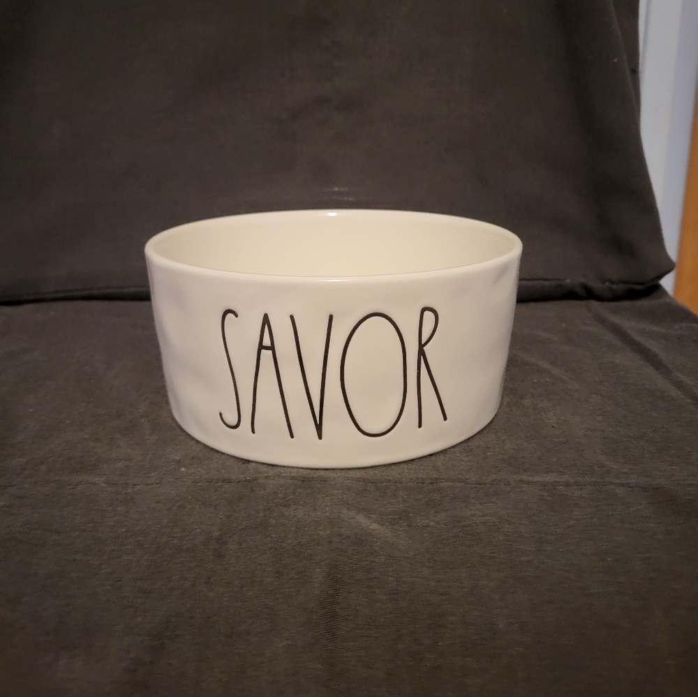 Rae Dunn Cream 'SAVOR' Bowl